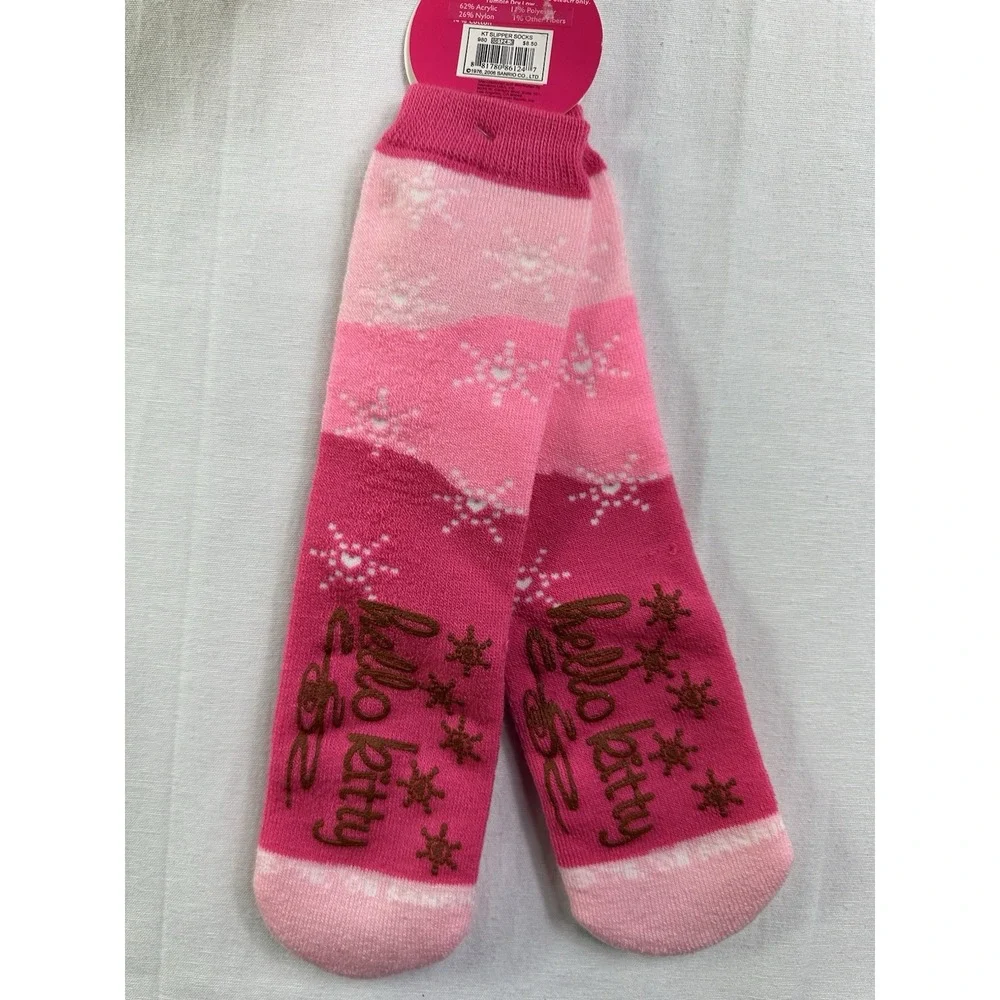NWT Sanrio Hello Kitty‎ sock slipper socks girl socks fit size 6-8 1/2